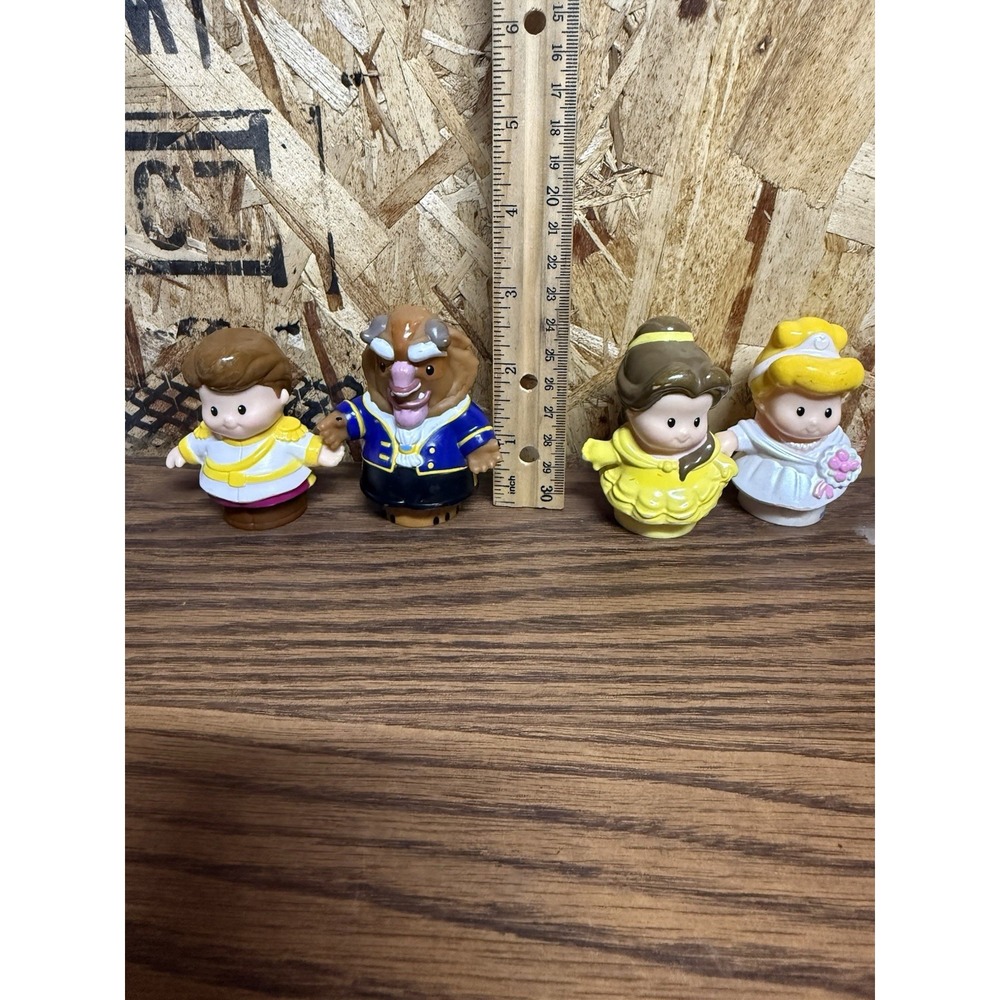 Little People Beauty And The Beast Figures Belle Beast Disney Fisher Price Lot 4